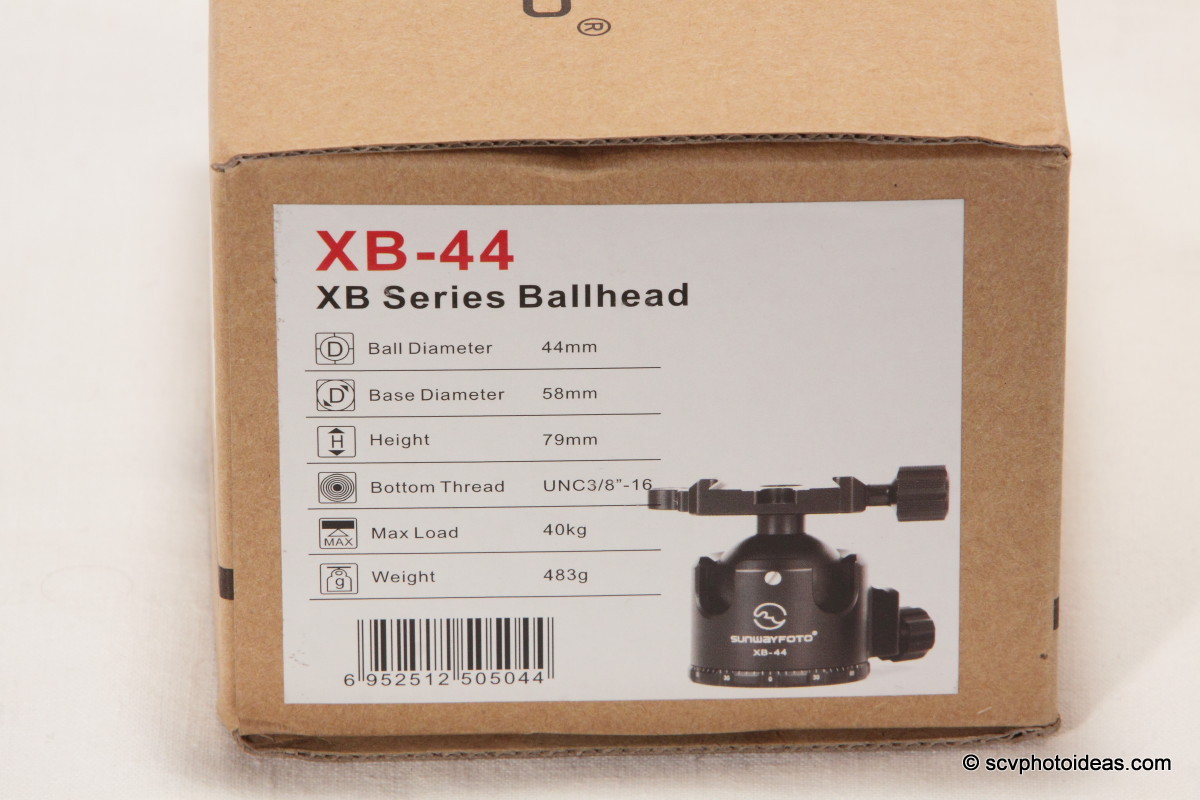 Sunwayfoto XB-44 box label