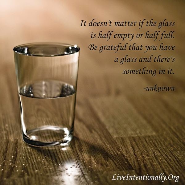 Love this Idea! It doesn't matter if the glass is half empty or half