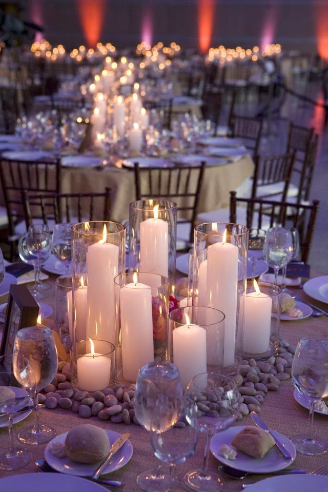 centros de mesa con velas para bodas