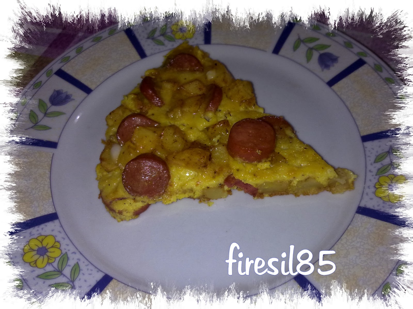 frittata con wurstel e patatine