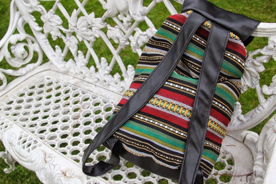 DIY Cómo hacer un bolso Mochila tipo étnico. Blog de costura y blog diy.