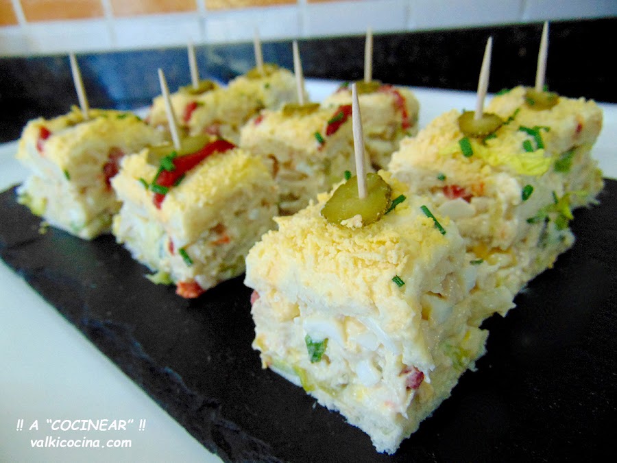 Pastel de pollo con pan de molde