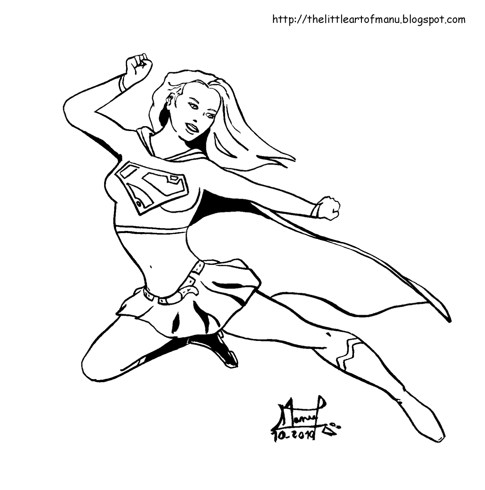 Supergirl Coloring Pages Printable Sketch Coloring Page