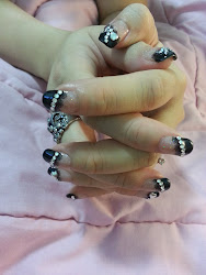 nails gothic gelish mani studs blings lace