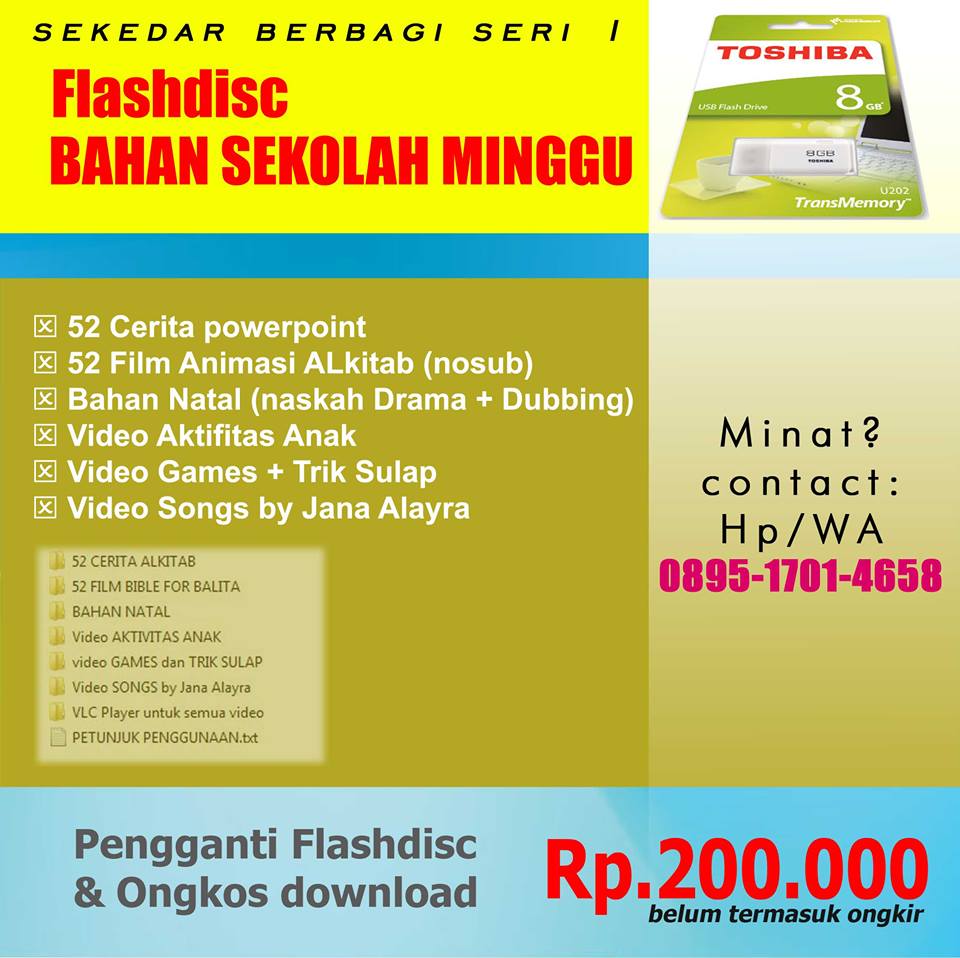 Flashdisc bahan Sekolah Minggu seri 1 kurikulum sekolah