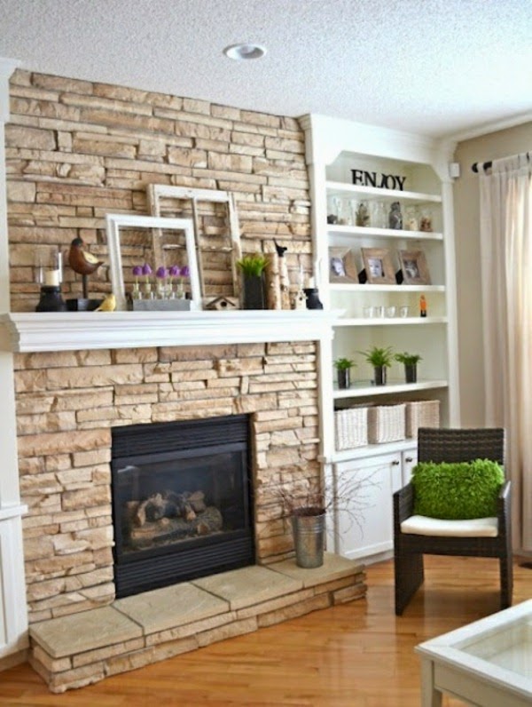 Spring decorations for the fireplace mantel