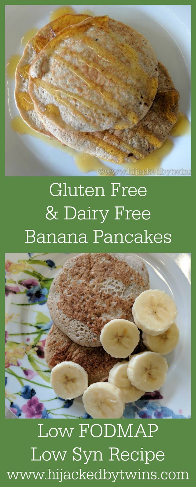Hijacked By Twins Gluten and Dairy Free Banana Pancakes (Low FODMAP