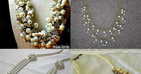 Gold Pearl and Ribbon Necklace Tutorial - My Girlish Whims