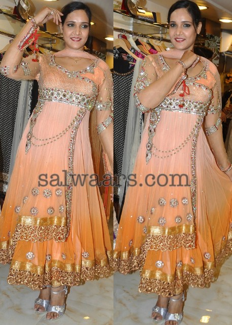 Cut Work Anarkali Salwar Kameez - Indian Dresses