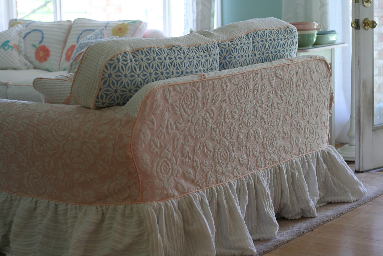 Custom Slipcovers by Shelley Vintage Chenille Bedspread Slipcovers