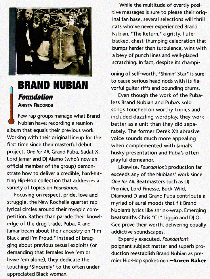 HipHop Nostalgia Brand Nubian "Foundation" (Rap Pages, 1998)