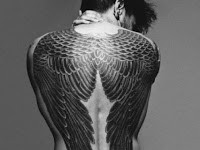 Neck Angel Wings Tattoo For Men