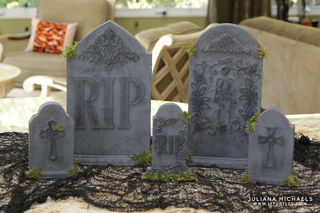 Halloween Tombstone Graveyard Centerpiece by Juliana Michaels