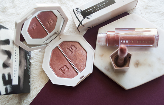 fenty highlighter and lip gloss set