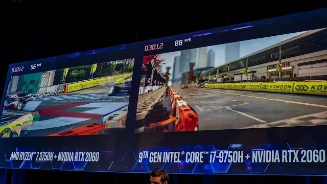 Intel 也在現場進行遊戲進行的 FPS 效能比較