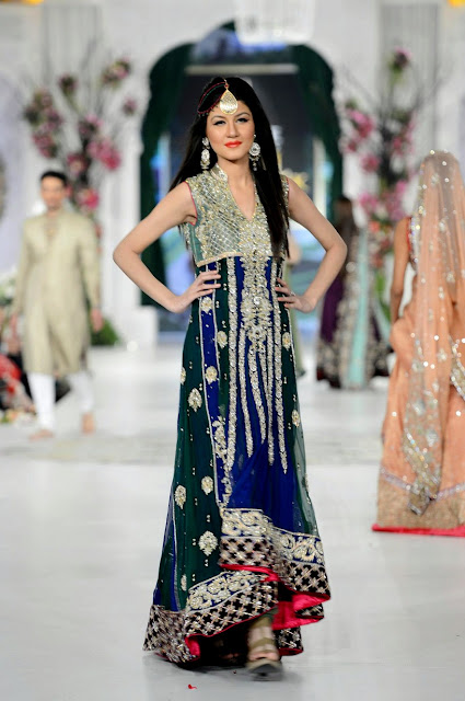 Bridals & Grooms Styles: Pakistani bridal double shirt frocks collection