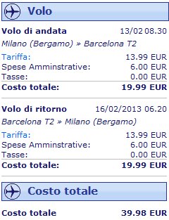 Milano Barcellona volo low cost