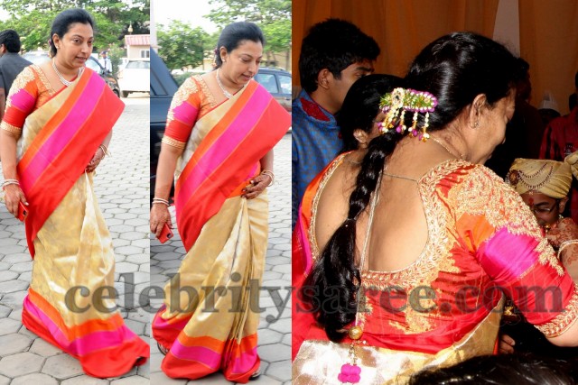 balakrishna-wife-Vasundhara-Bridal-saree