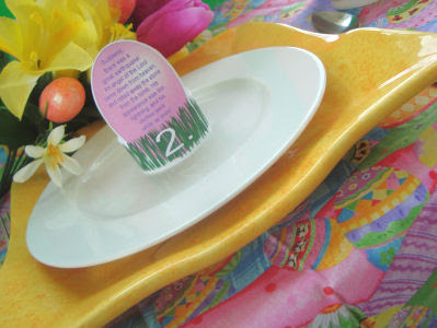 Egg napkin ring on plate