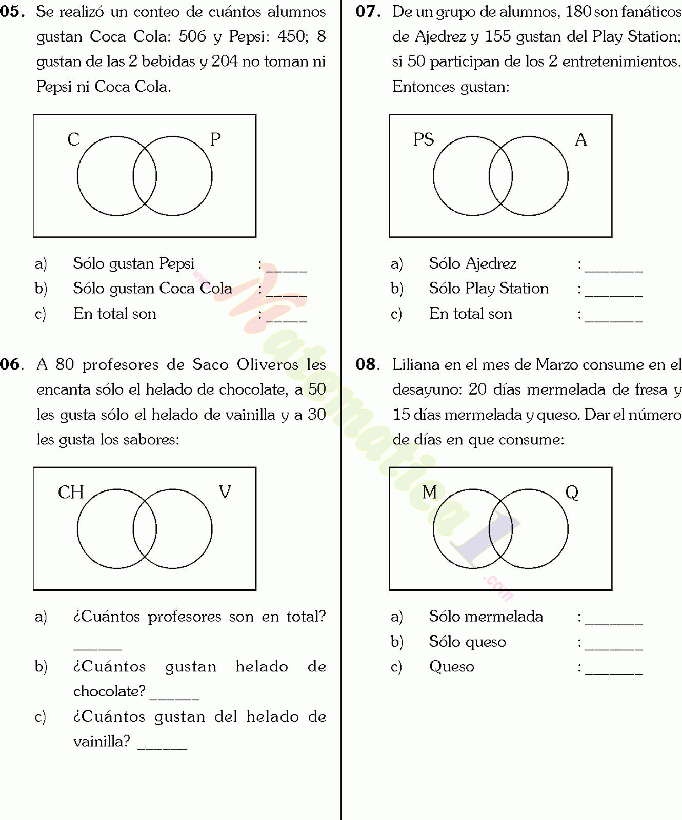 CONJUNTOS Y DIAGRAMAS DE VENN EJEMPLOS Y EJERCICIOS RESUELTOS DE
