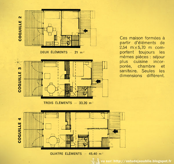 Maison de Week-end préfabriquée. présentée au Salon des Artistes Décorateurs 1967 Architectes: Janine Abraham et Dirk Jan Rol Création: 1967 Maison de Week-end préfabriquée. présentée au Salon des Artistes Décorateurs 1967 Architectes: Janine Abraham et Dirk Jan Rol Création: 1967