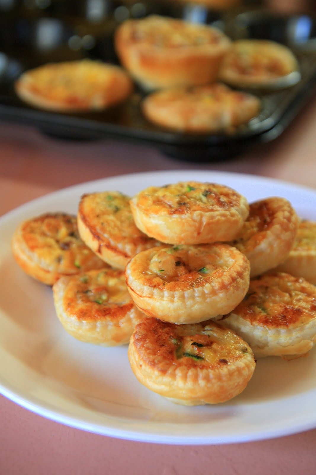 One Wok, One Pot, One Pan: Salmon, Zucchini and Corn Mini Quiches