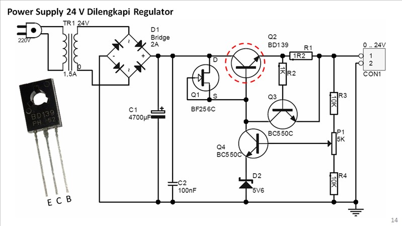 Inilah Rangkaian Power Supply 24V Dilengkapi Dengan Regulator Untuk