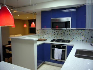 blue kitchen cabinets design