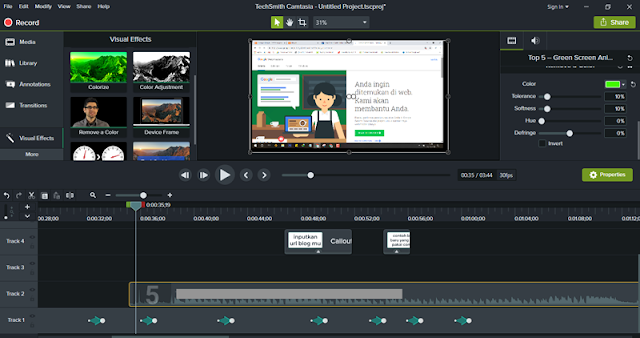 Cara Edit Video Green Screen di Camtasia