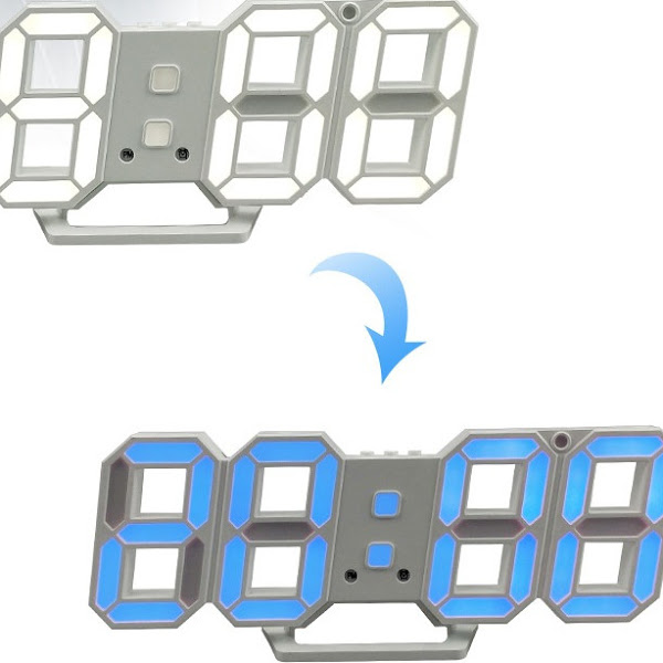 Đồng hồ led 3D mini V2 - Đổi màu - Phiên bản 2021
