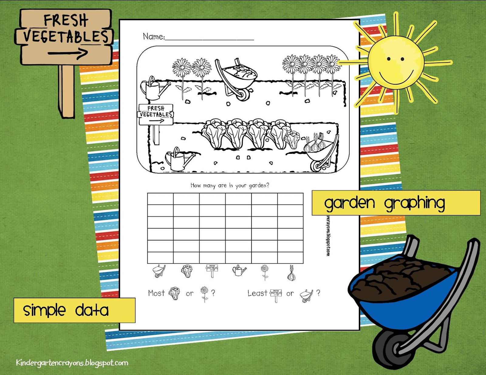 Kindergarten Crayons Garden Graphing Without A Green Thumb