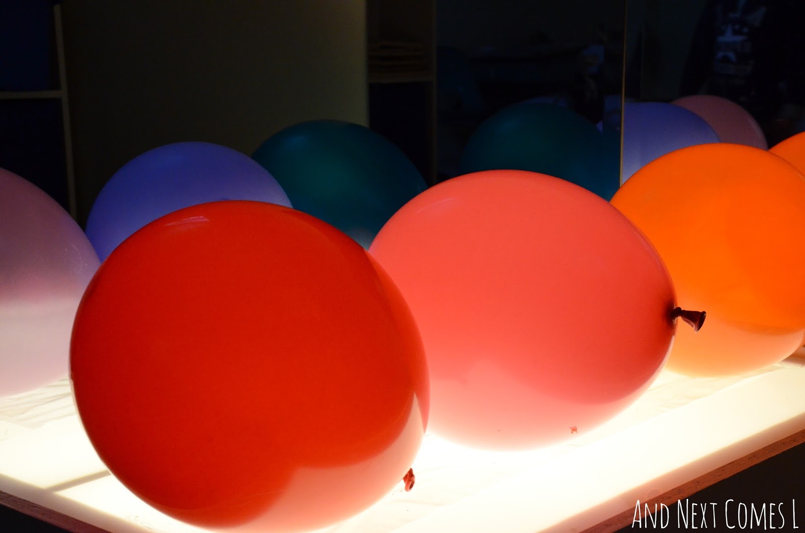 Balloons on a Sticky Light Table And Next Comes L Hyperlexia Resources