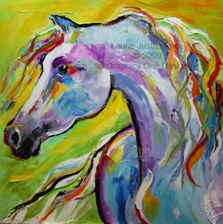 oleo caballo abstracto pintura