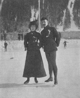 Photograph of 1908 Olympic Bronze Medallists in figure skating Madge and Edgar Syers