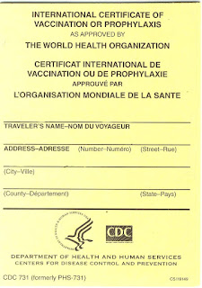 Yellow fever vaccination certificate advice to Rwanda