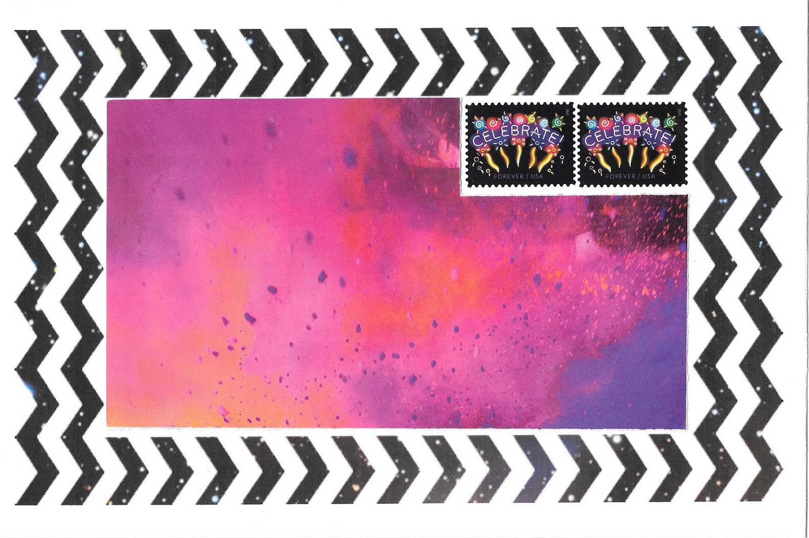 envelope 100 Chevrons and collage to Chris