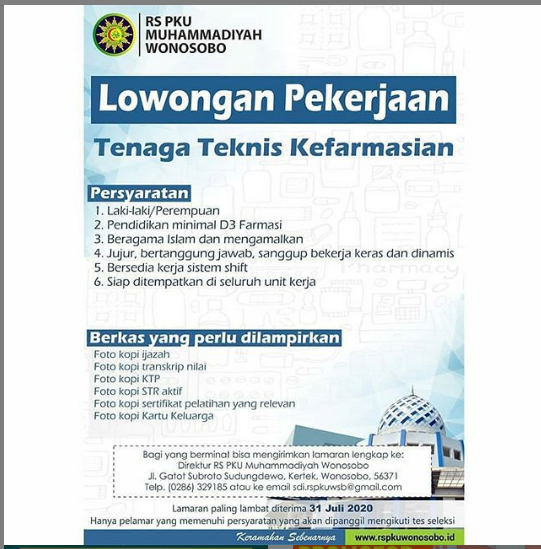 Lowongan Kerja Wonosobo Di Rs Pku Muhammadiyah Wonosobo Lowongan Kerja Banjarnegara Loker Banjarnegara Net