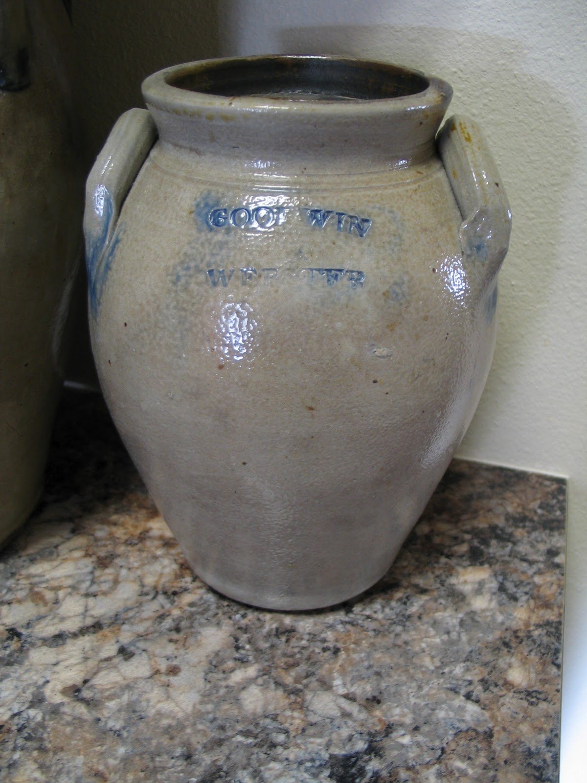 My Red Cape Four Early Hartford Connecticut Stoneware Pots in a Texas
