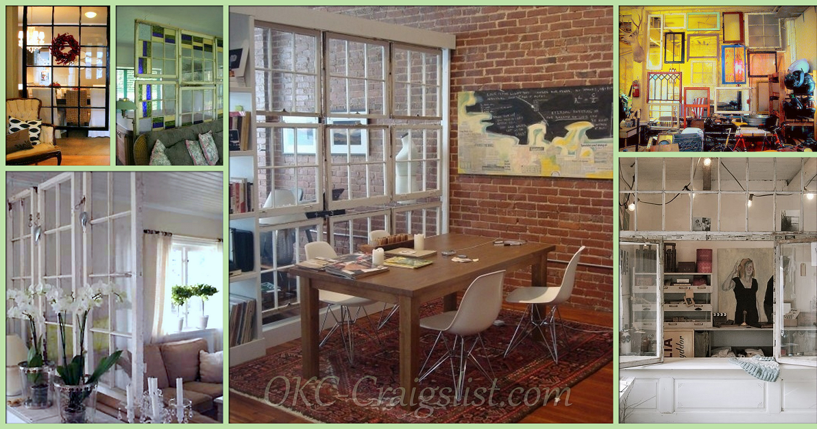 Repurposed Salvaged Old Windows into Room Dividers Craigslist Garage