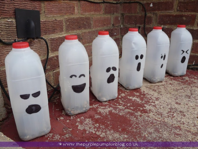 Milk Bottle Ghosts | The Purple Pumpkin Blog