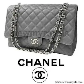 Queen Maxima style Chanel Grey caviar leather coco bags