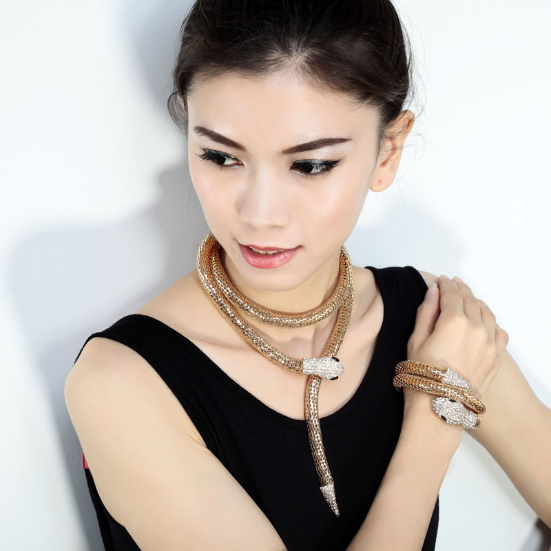 OKAJewelry Show Snake Wrap Around Necklace Make A Fashion Statement