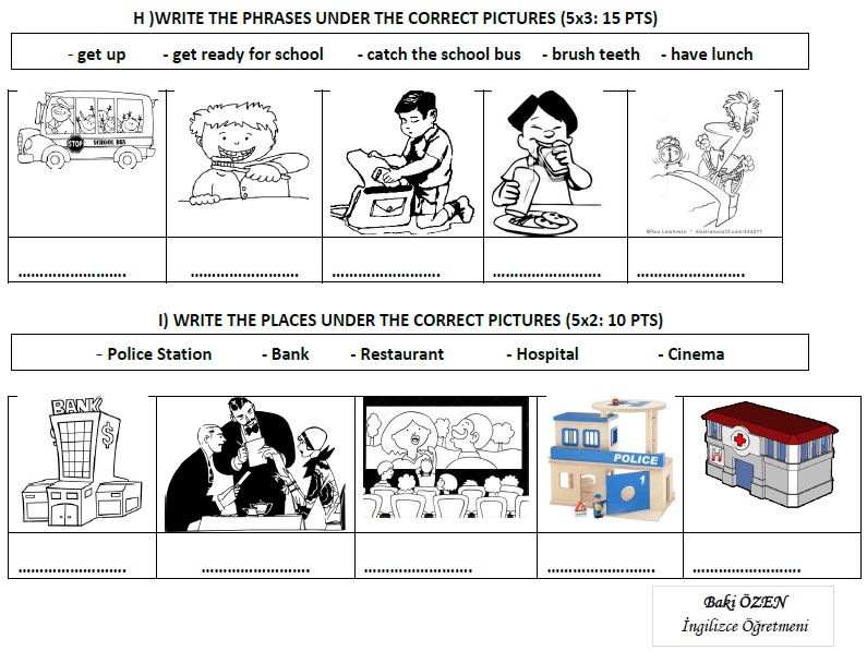 8. Sınıf İngilizce 1. Dönem 1. Yazılı Sınav Soruları Testi - https