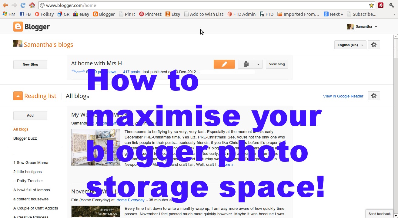Mrs H - the blog: Maximise your Blogger Picture Storage