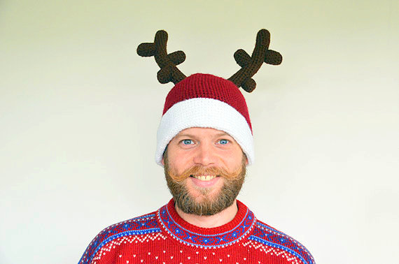 reindeer christmas hat crochet pattern