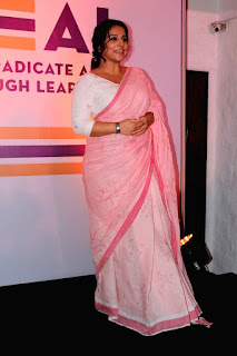 Actress Vidya Balan Stills At Launch Of Rahul In Pink Saree