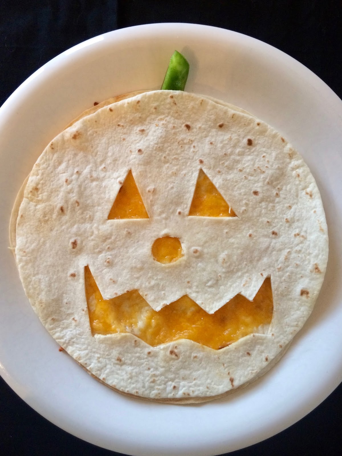 Savory Moments Jack O' Lantern cheese quesadillas
