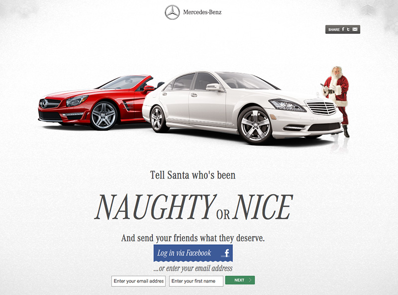 naughty or nice Mercedes benz campaign