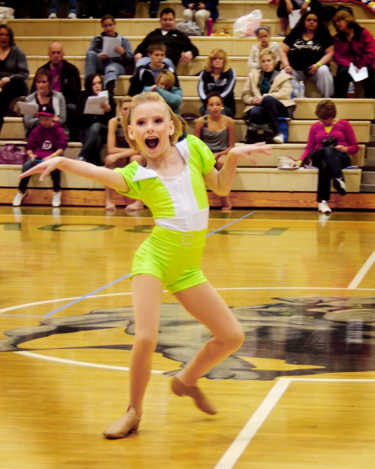 Second Time Dancewear Lime green Unitard type jazz costume