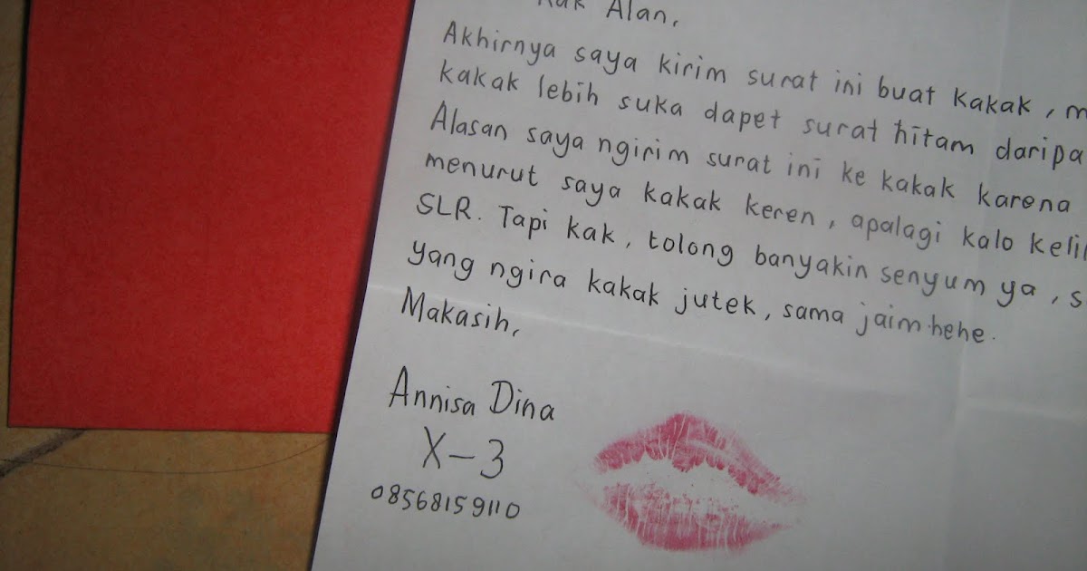 Contoh Surat Cinta Untuk Kakak Kelas Tugas Mos Contoh Surat